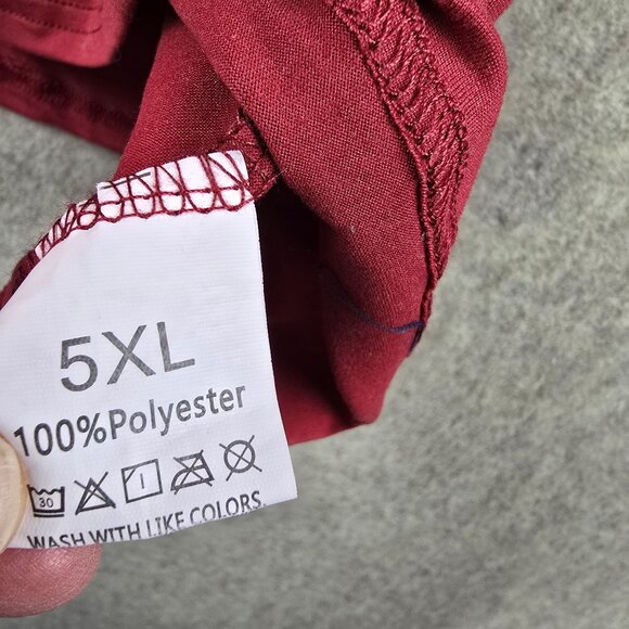 Women’s Red Leopard Print Bell Sleeve Top 5XL 100% Polyester Loose Fit - Picture 3 of 6